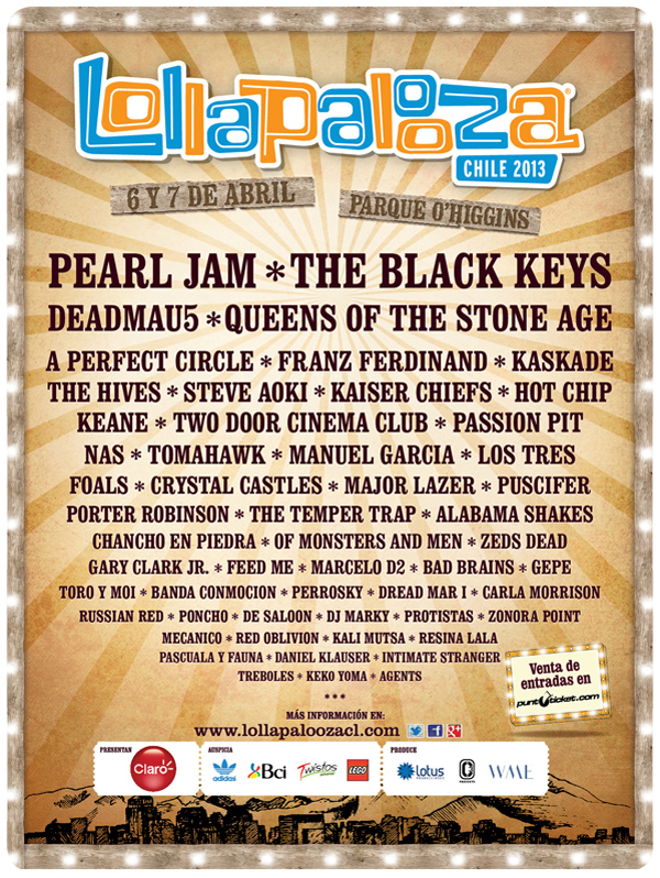 Confirmado lineup Lollapalooza 2013 1