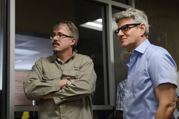 Vince Gilligan and Peter Gould - Better Call Saul _ Season 2, Episode 1 _ BTS - Photo Credit: Ursula Coyote/ Sony Pictures Television/ AMC