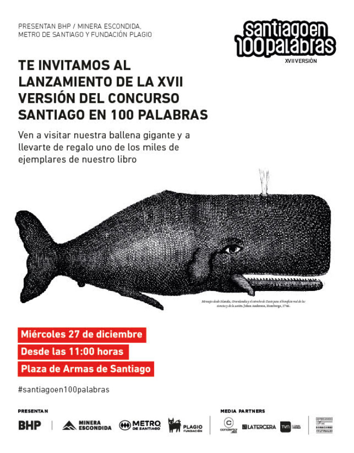 Asiste al lanzamiento de Santiago en 100 Palabras en la Plaza de Armas (¡habrá una ballena gigante!) 2