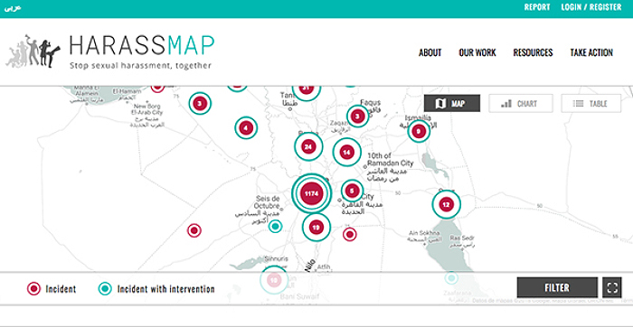Harrassmap, el mapa del acoso en Egipto 1