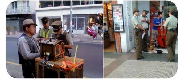 Carabineros que sacan multas a artistas callejeros 1